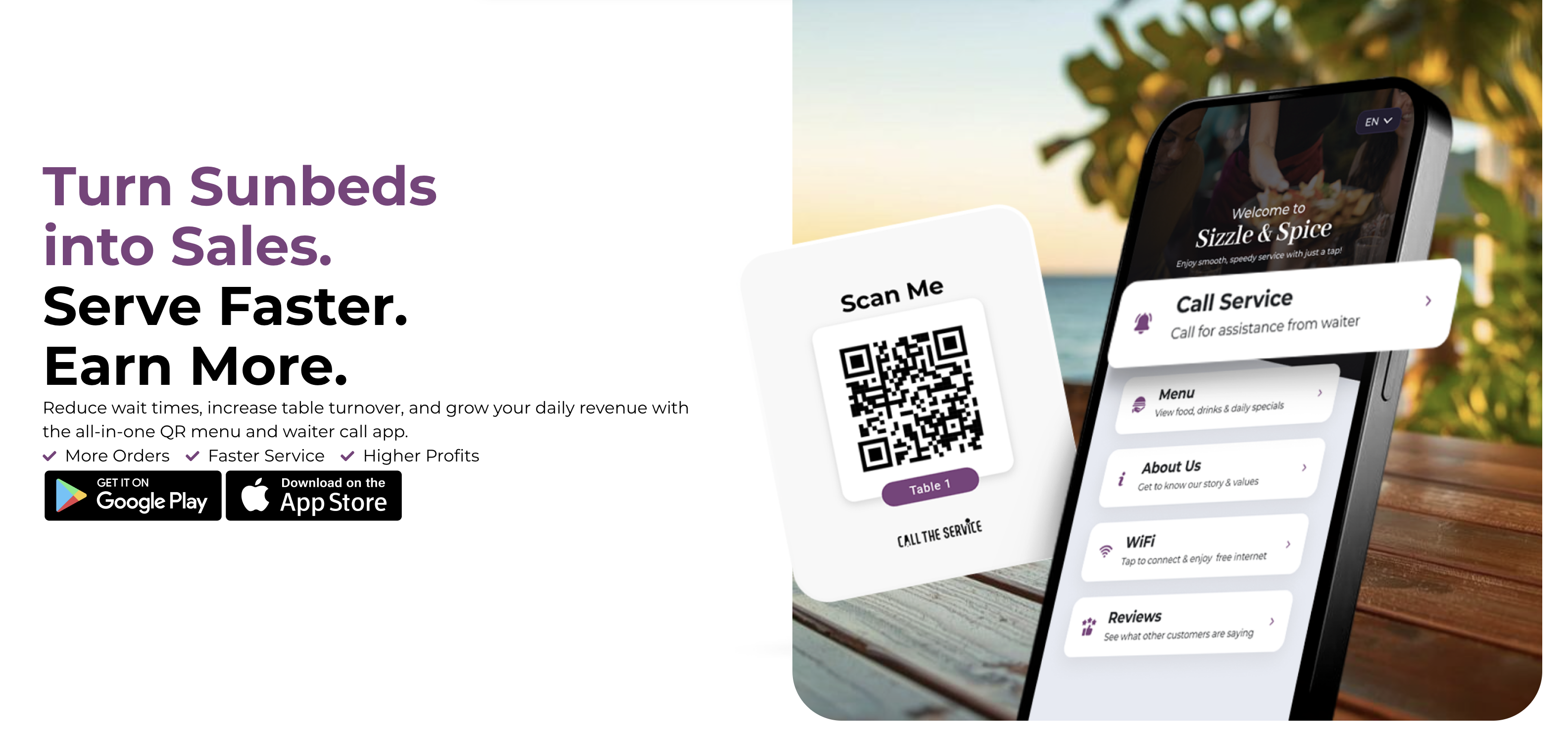 quick service at beach club