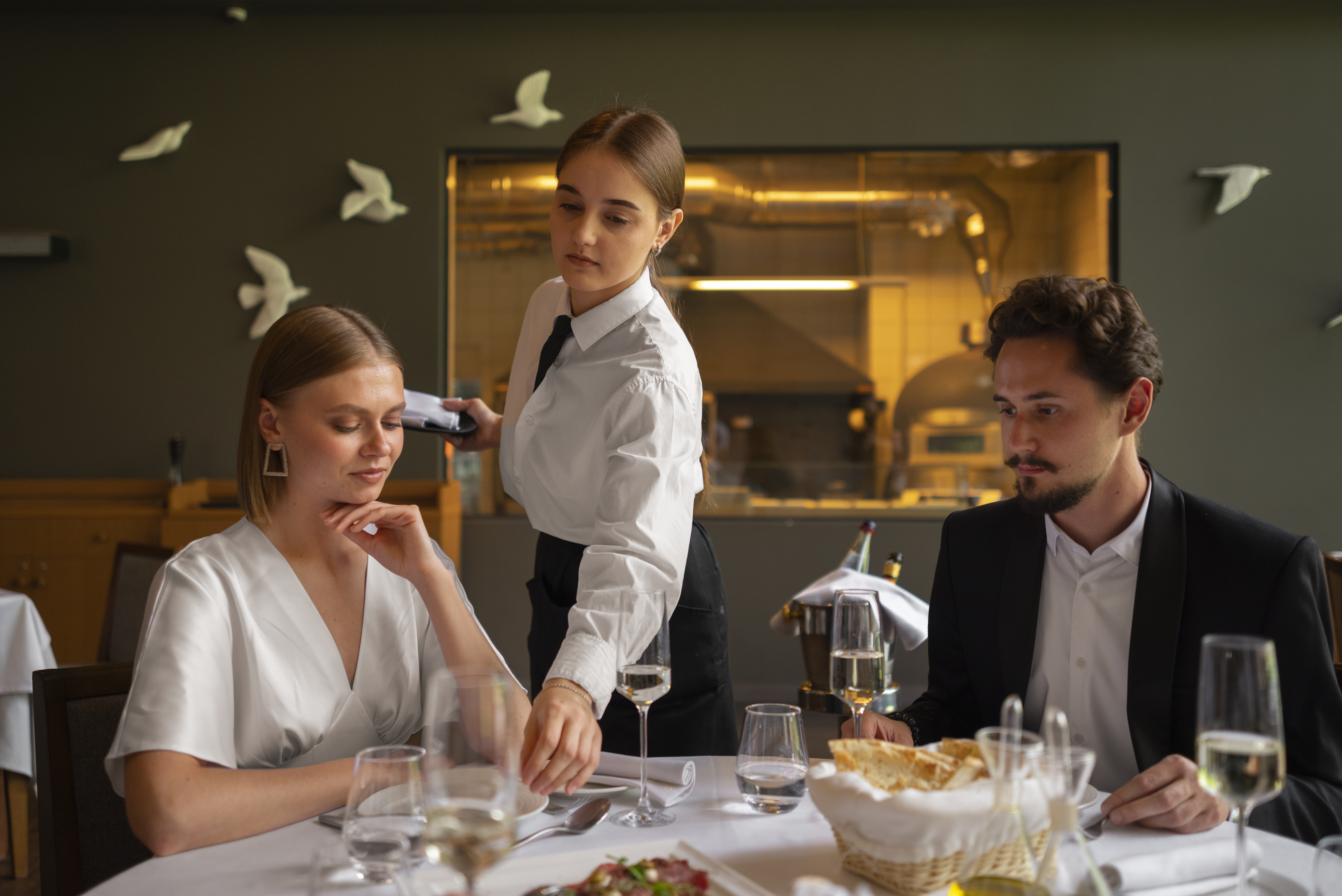 bussing tables